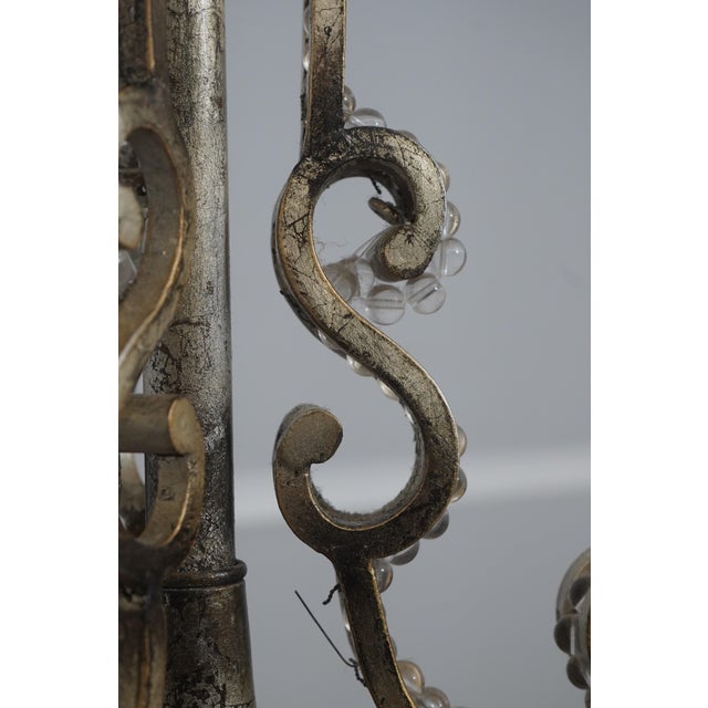 1990s Italian Venetian Style Silver Beaded Iron Lamps - a Pair For Sale In Philadelphia - Image 6 of 12
