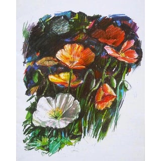 Abstract Print of California Poppies For Sale