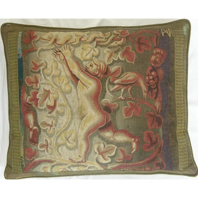 16th Century 16th Century Antique Flemish Tapestry Pillow - 25'' X 21'' For Sale - Image 5 of 5