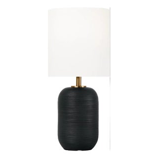Hable by Visual Comfort Studio Hable Fanny Table Lamp in Rough Black Ceramic For Sale