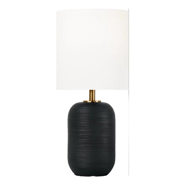 Hable by Visual Comfort Studio Hable Fanny Table Lamp in Rough Black Ceramic For Sale