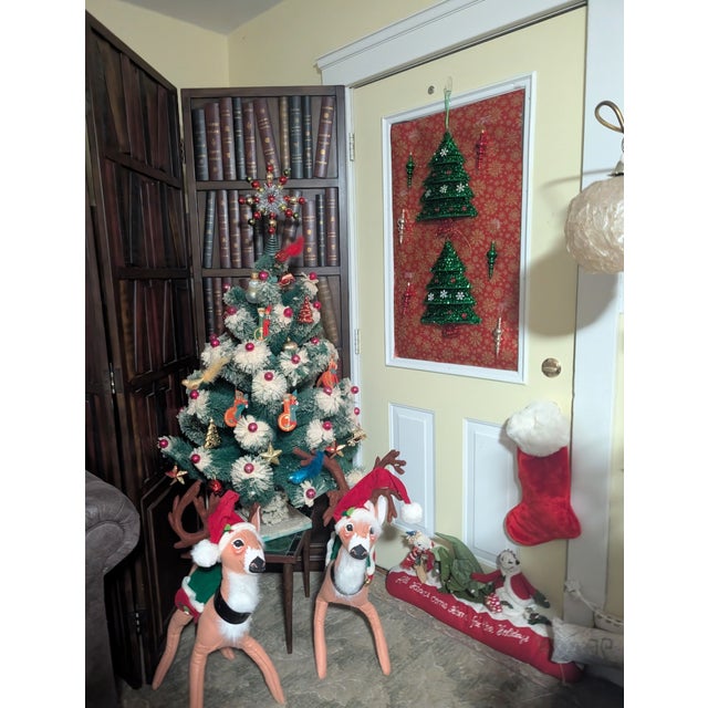 Vintage Bottle Brush Large Christmas Tree Mercury Glass Ornaments 46.5 Inch For Sale - Image 13 of 13