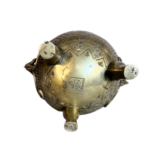 Antique Chinese Bronze Censor With Dragon Handles**OBO** For Sale - Image 9 of 9