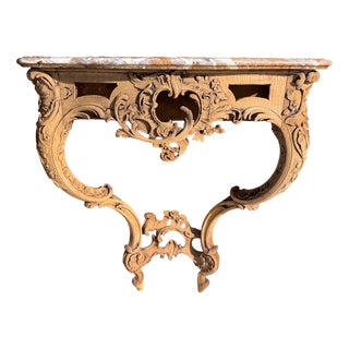 Antique French Rococo Console Table, 1870 For Sale