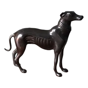 Late 20th Century Bronze Greyhound Table Statue