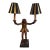 Late 20th Century Bill Huebbe Signed Monkey Double-Arm Table Lamp With Leopard Coat For Sale