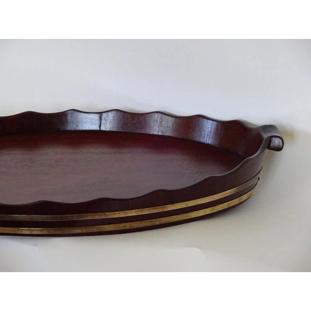 Early 19th Century George III Oval Mahogany Tray With Fluted Edge For Sale - Image 5 of 6