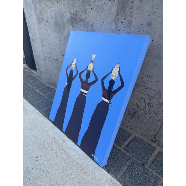 Contemporary Sisters in Stride, Emmanuel Akolo (2026), Acrylic on Canvas, Unique Contemporary Wall Art For Sale - Image 3 of 6