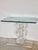 Postmodern Lucite Helix Console Table With Custom Glass Top, Post Modern 1980s Handmade For Sale - Image 3 of 17