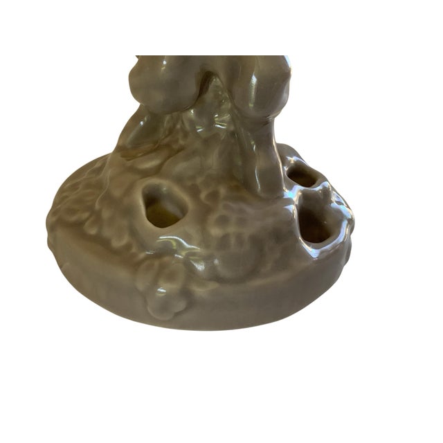 1910s Antique Rookwood Pottery Porcelain Art Deco/Arts & Crafts Faun & Turtle Flower Frog Made in Usa 1916 For Sale - Image 5 of 7