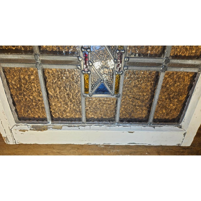 Antique New Orleans French Quater Stain Glass Window For Sale - Image 17 of 17