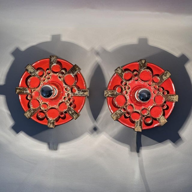 Ceramic Wall Sconces from Hustadt Leuchten, 1970s, Set of 2 For Sale - Image 6 of 18