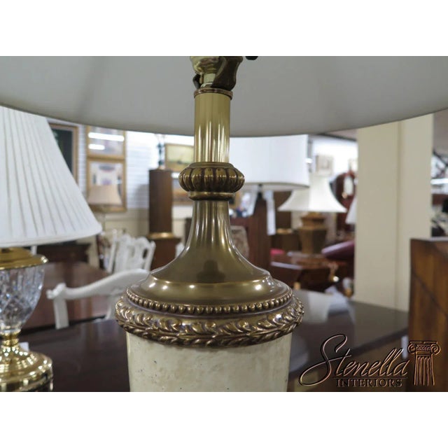 Brass & Faux Finish Lamp For Sale - Image 4 of 8