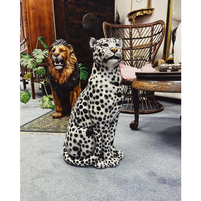 Snow Leopard Ceramic Figurine from Ceramiche Boxer For Sale - Image 6 of 7