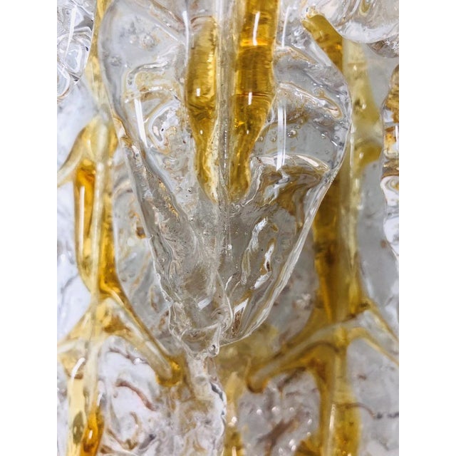 Metal Mid-Century Modern Italian Murano Leaf Glass Wall Sconces from Mazzega, 1970s, Set of 4 For Sale - Image 7 of 14