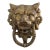 Vintage Brass Lion Door Knocker With Attached Strikeplate For Sale