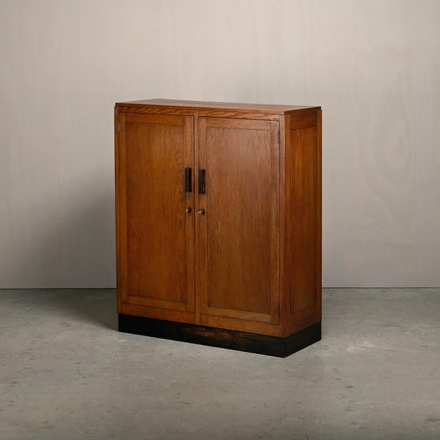 Brown Amsterdam School Modernist Oak Archive Cabinet, 1930s For Sale - Image 8 of 18