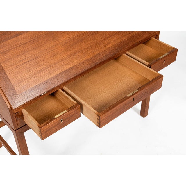 Danish Mid-Century Modern Teak Dropdown Secretary Desk, 1960s For Sale - Image 18 of 18