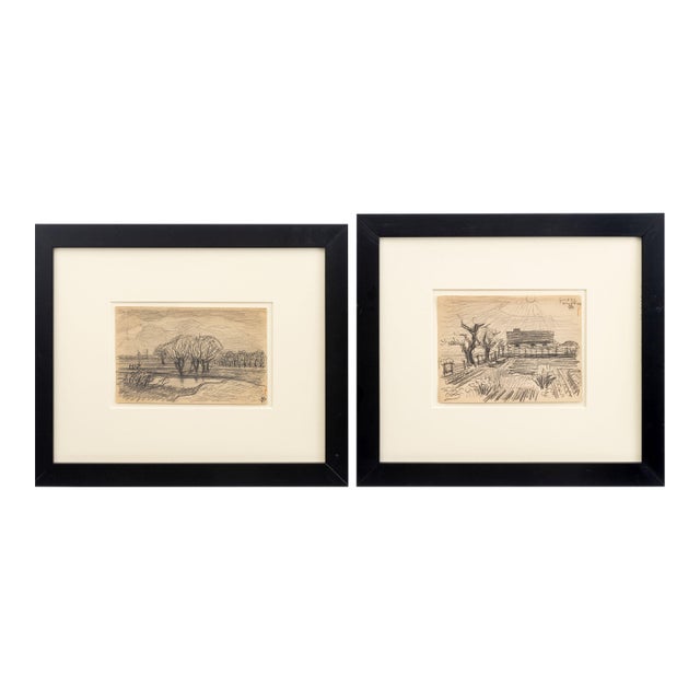 Oscar F. Bluemner Landscapes Graphite, 1910, 2 For Sale