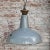 Vintage Industrial British Gray Enamel Pendant Lamp For Sale - Image 4 of 5