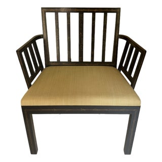 Rose Tarlow Melrose House Hand‑Painted Accent Chair – Carved Frame & Artisan Detailing For Sale