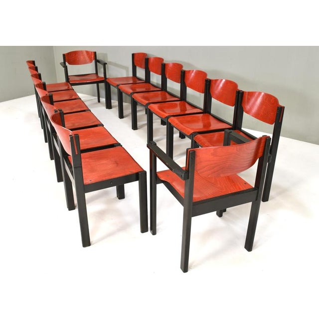 1970s Italian Postmodern Stacking Chairs in Sottsass Style, Italy, 1970s, Set of 14 For Sale - Image 5 of 18