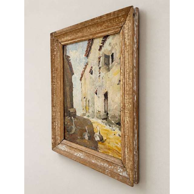 1930s Robert, with Geese and Boat, 1930, Oil Painting For Sale - Image 5 of 13