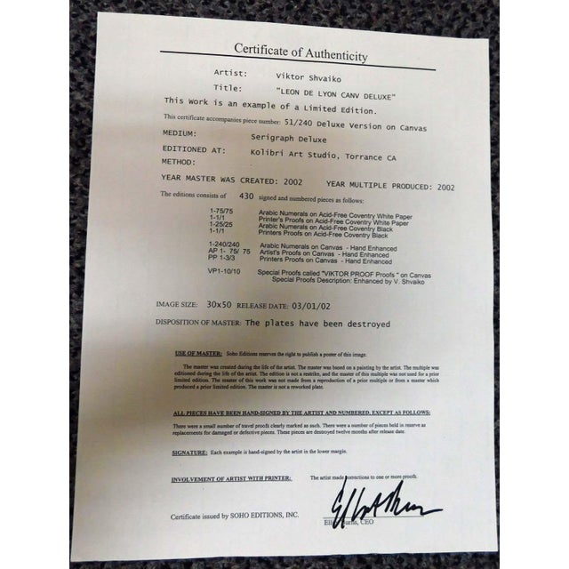 Impressionist Viktor Shvaiko "Leon De Lyon" Hand Signed With Beautiful Custom Frame For Sale - Image 3 of 5