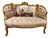 1970s French Louis XVI Tan Velvet Gold Settee For Sale