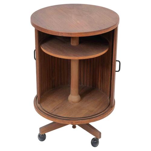 Wood Swivel Teak Mobile Bar, Italy, 1960s For Sale - Image 7 of 7