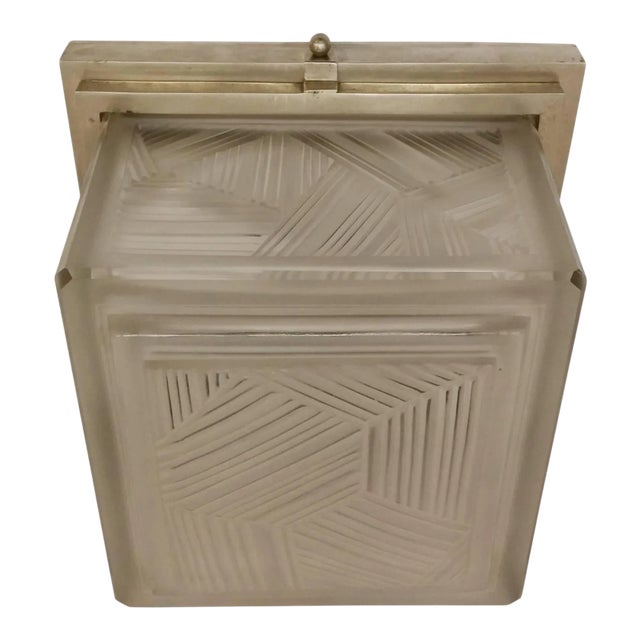 French Art Deco Flush Mount Signed by Sabino For Sale