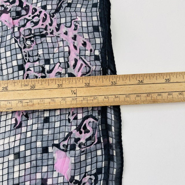 Hermes Grey Printed 100% Silk Scarf For Sale - Image 9 of 9