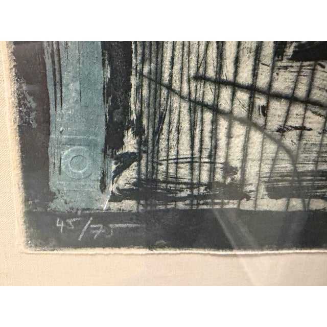 1970s 1970s Krystyna Smiechowska "La Visite" Signed Color Intaglio Etching Aquatint 45/75 For Sale - Image 5 of 5