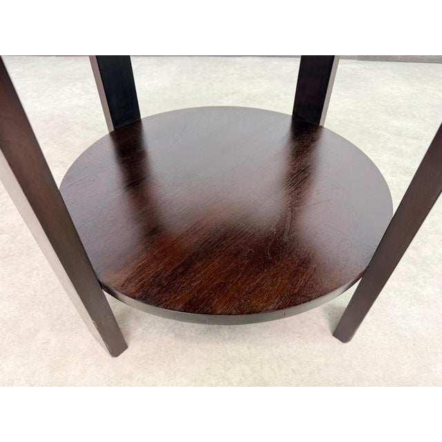 Art Deco Round Bentwood Side Table with Shelf by Thonet Mundus, 1930s For Sale - Image 11 of 12