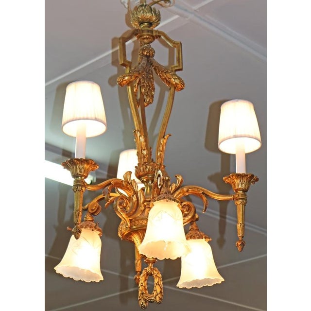 Louis XV French Style Gilt Bronze 6 Light Chandelier Dimensions : 31" Tall X 19" Wide X 19" Deep Make a statement with...