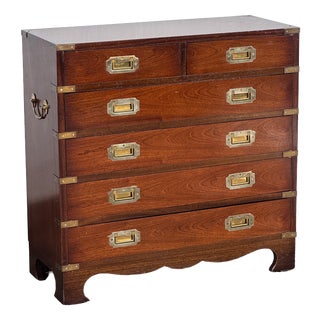 British Mahogany Military Chest, Early 1900s For Sale