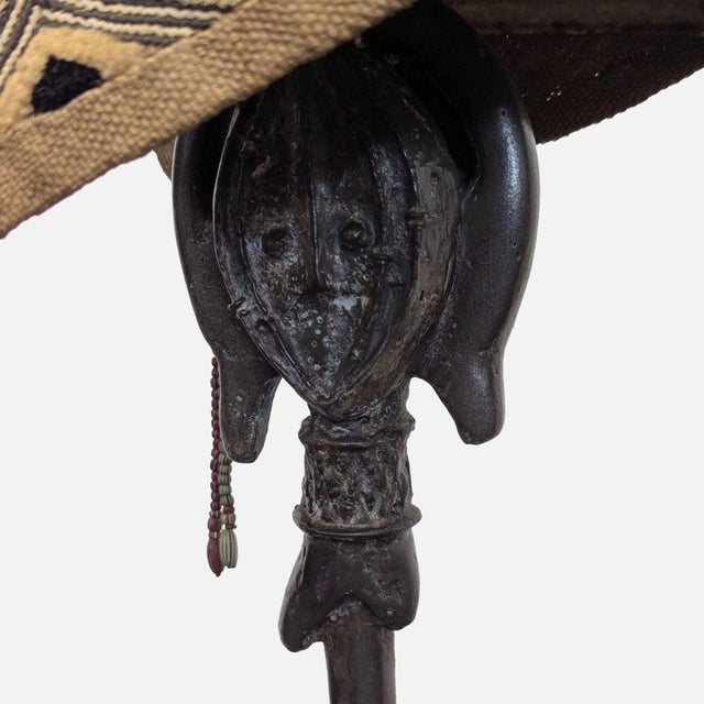Brown Unique Tribal Table Lamp With Patterned Shade and Decorative Base For Sale - Image 8 of 10