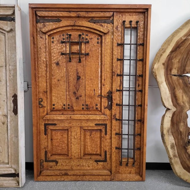 Not Yet Made - Made To Order Handcrafted Solid Wood Rustic Exterior Single Door With Sidelight – Custom Mexican Design Made to Order For Sale - Image 5 of 16