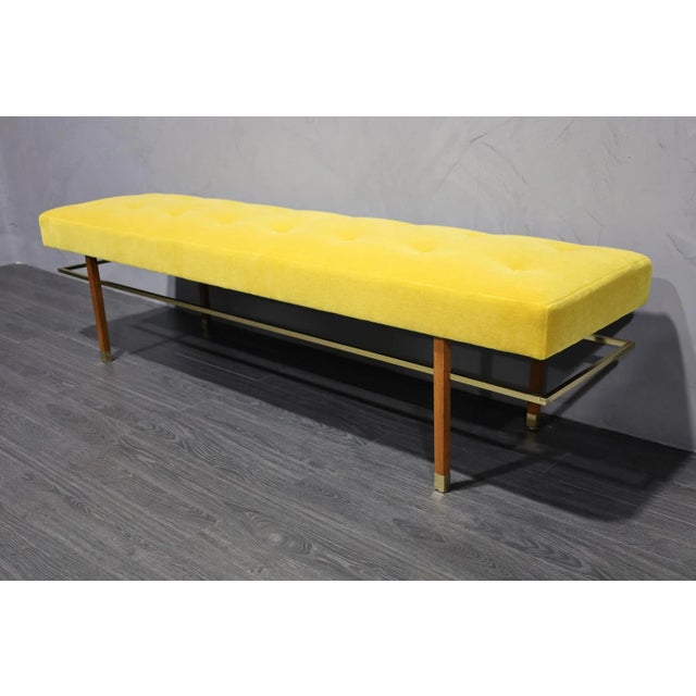 Discover a masterpiece of mid-century modern design with this hard to find extra long bench by Harvey Probber, exclusively...