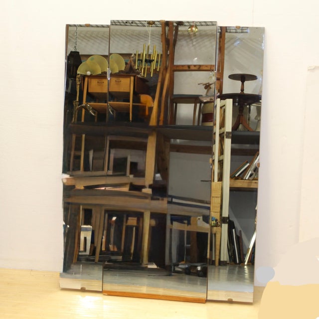 Heywood-Wakefield 1950s Large Trifold Maple Mirror For Sale - Image 4 of 6