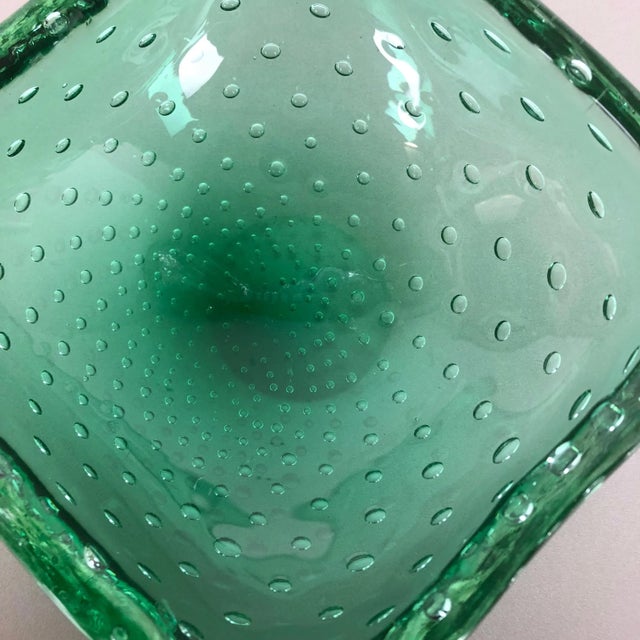 Green Murano Glass Bullicante Ashtray, Italy, 1970s For Sale - Image 11 of 18