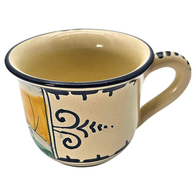 VTG Corso Dei Fiori Casolare Cups & Saucers Set of 8 Italian Maiolica Painted For Sale - Image 9 of 18