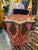 Brightly executed hand made and hand painted side table. It’s got 8 points edges on the top surface and the shape is...