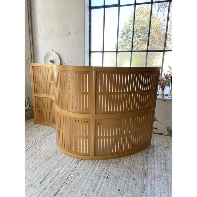 Large Curved Beech Screen, 1980s, Set of 3 For Sale - Image 6 of 18