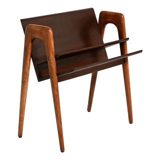 Vintage Magazine Rack in Beech and Ash, 1950s For Sale