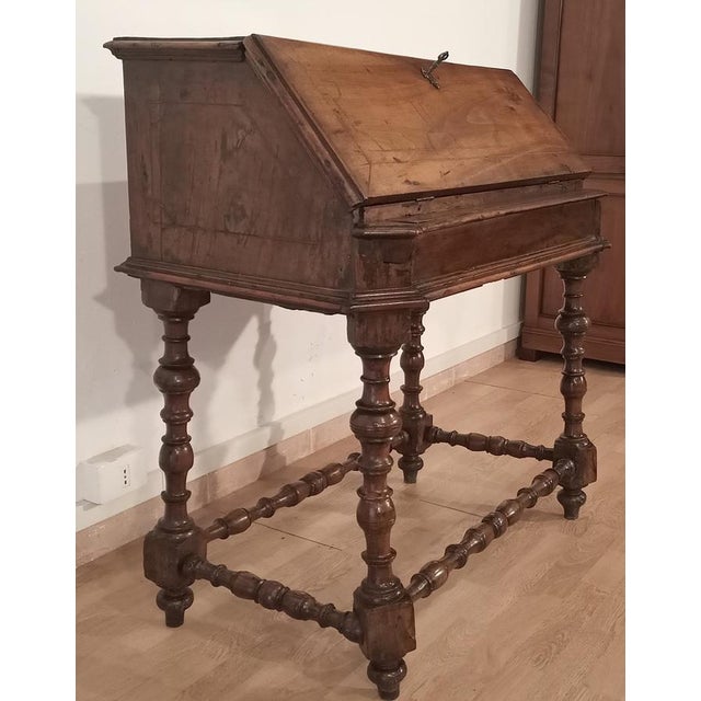 Louis XIII Style Walnut Flap Writing Desk, Italy, 18th Century For Sale - Image 6 of 18
