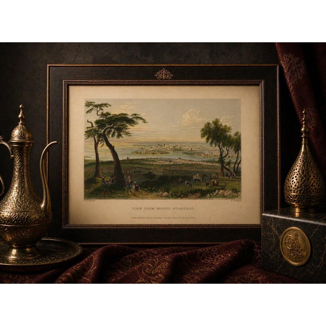 Green After Bartlett, Istanbul Panorama from Mount Bulgurlu, 1839, Engraving For Sale - Image 8 of 9