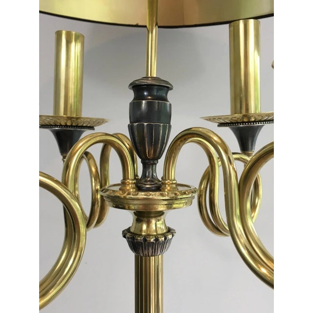Neoclassical Silver Plated and Brass Floor Lamp in the Style of Maison Charles For Sale - Image 6 of 13