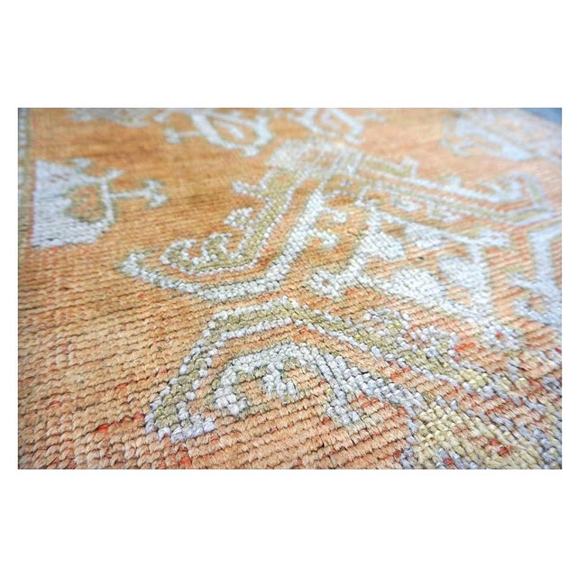 Antique Turkish Oushak 3x11 Golden Beige & Khaki Handmade Runner Rug #1140253 For Sale - Image 12 of 13