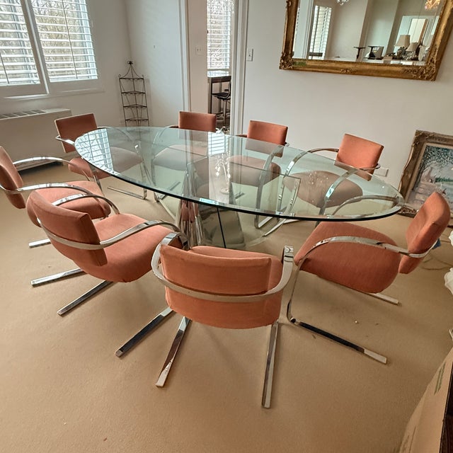 Mid Century Brueton Dining Room Set With 8 Chairs For Sale - Image 13 of 15